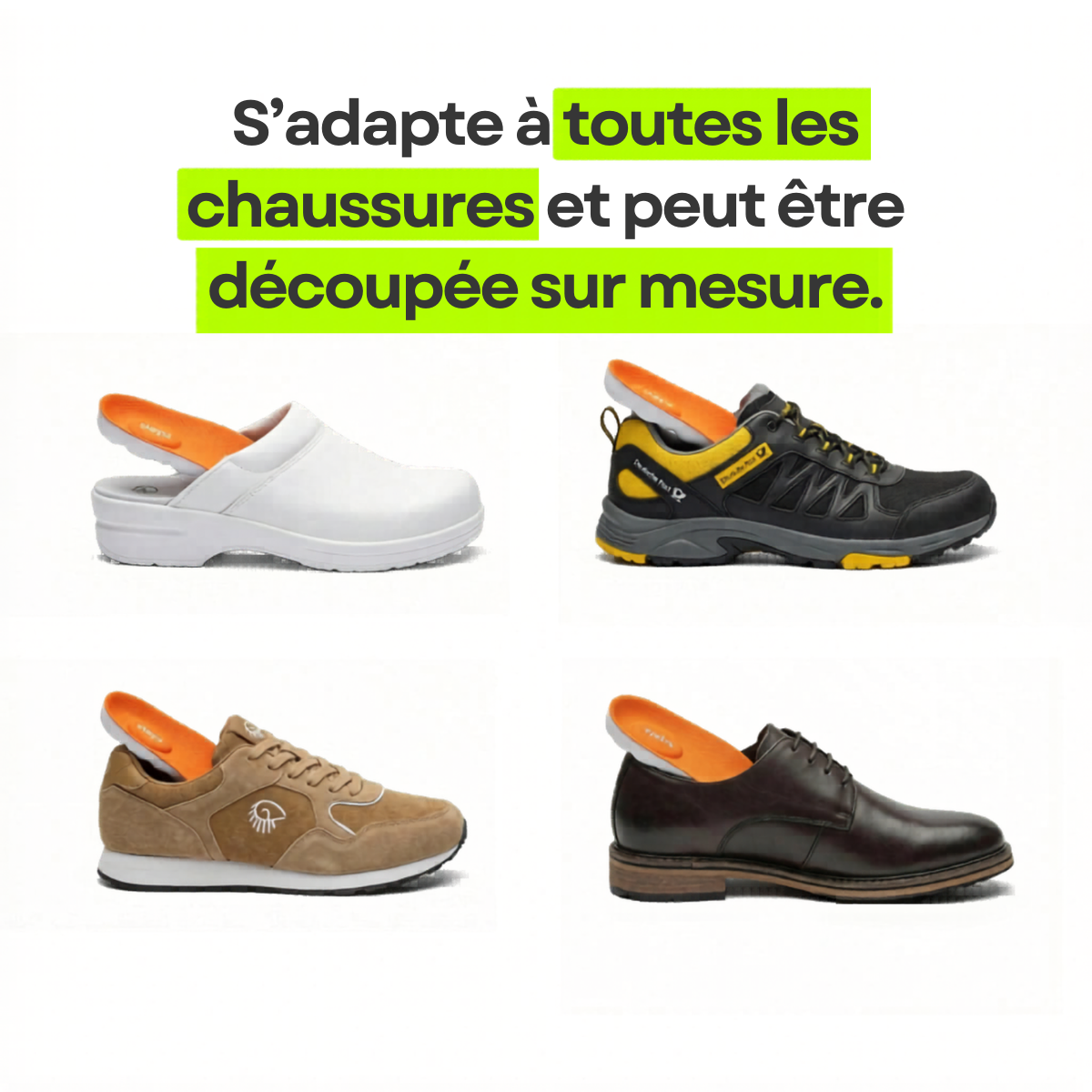Semelles de soulagement contre les douleurs au talon et la fasciite plantaire